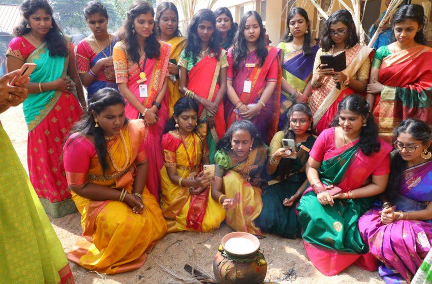  Shri Shankarlal Sundarbai Shasun Jain College for Women celebrated Pongal in their campus