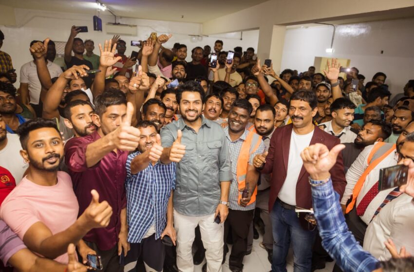  Karthi visits Labour Camp in Dubai, the first actor to visit the workers and celebrate Diwali with them